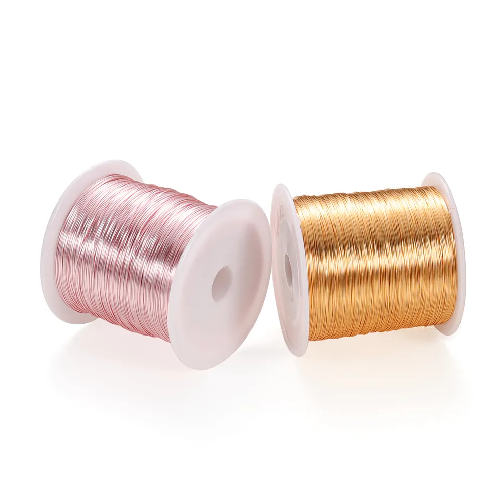 Cable de cobre Colorfast Beading para fabricación de joyas, cordón de joyería para manualidades, accesorios, 60-640 m/lote, 0,3-1mm