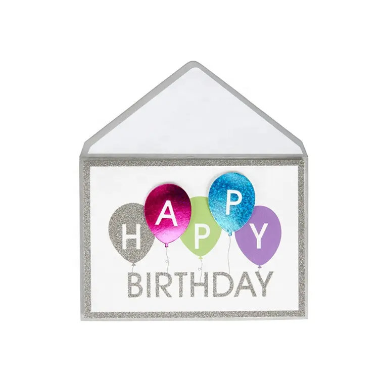 Diseño Simple invitación fiesta globo hecho a mano tarjetas populares de regalo de cumpleaños tarjetas de felicitación