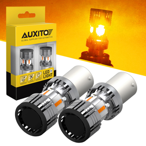 Auxito 1156 7506 Build Amber Amber sarı LED sinyal lambası ampuller yerleşik yük direnci CANBUS hata ücretsiz - Product Image 5