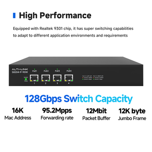 Conmutador de red 10G Base-T UTP de 4 puertos no administrado, compatible con POE, diseño Plug-and-Play, económico, NAS, PC, conmutador de red Stock