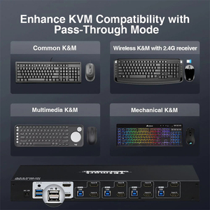TESmart 4ポートデュアルモニターKVMスイッチキットHDMI 4K60Hz USB 3.0ドッキングステーションEDID KVMスイッチ - Product Image 6