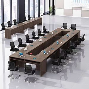 现代版会议桌、多段训练桌和木制讲台、高级会议家具 - Product Image 5