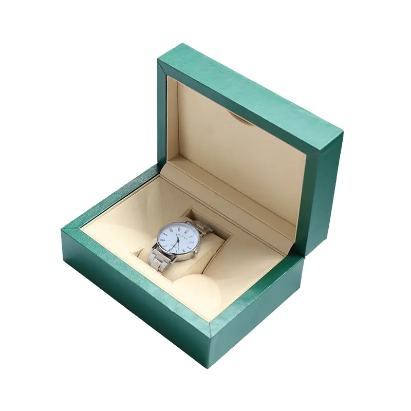 Single Flat Plastic Pocket Metal Slot Men Brand Printed Wrist Wholesale Jewelry Slot Ladies Aluminium Hand Gift Green Watch Box