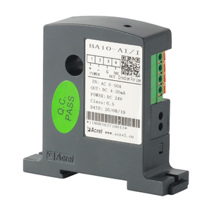 Acrel-transductor de corriente ba10-ai/V AC, aislamiento de corriente de 0-50A a CC 0-5V, salida analógica, sensor de corriente de Riel din, tamaño de agujero de 10mm
