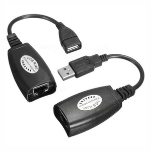 出厂价格2X USB扩展RJ45 Cat5e/6以太网电缆局域网适配器扩展器通过中继器 - Product Image 2
