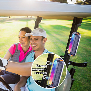 Altavoz Bluetooth con energía solar a prueba de agua IPX6, altavoz magnético de alta fidelidad de 20W para exteriores con LED y SOS para carrito de golf Camping - Product Image 3