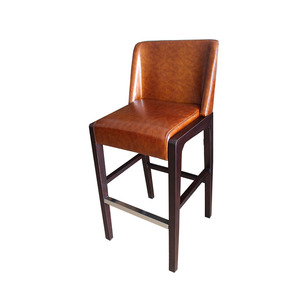 Hoge Kwaliteit Massief Hout Hotel Hoge Stoel Meubels Houten Hoge Barkruk Stoel Hoge Loft Barstoel - Product Image 4