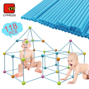 Nuevo diseño 118PCS Juego de bloques de construcción grandes Juguetes educativos de construcción de fortaleza para niños - Product Image 2