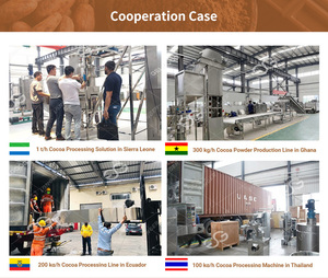 Linha integrada de processamento de grãos de cacau, extração de manteiga, máquina de produção de cacau em pó para plantação de cacau