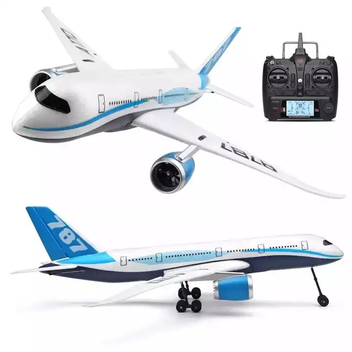 Avião de brinquedo com controle remoto, avião de boeing 2.4 wl a170 elétrico 787g 3d/6g 3d fly epo turbina sem escova para motor