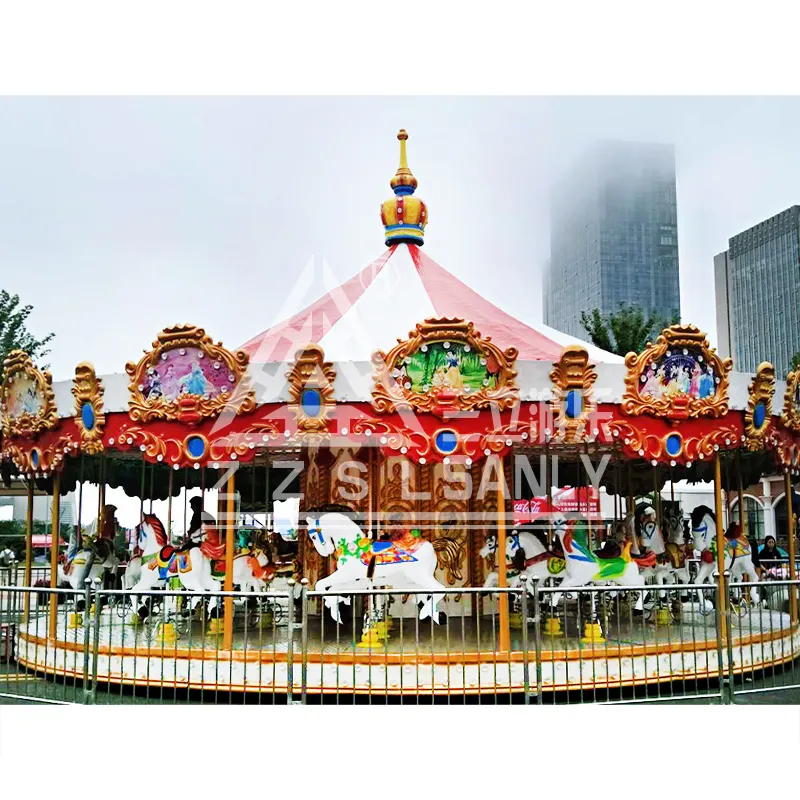 24 36 Seats Carrousel Rides Luxury Theme Amusement Park Rides Manege Pour Enfant Horse Merry Go Round Carousel For Sale