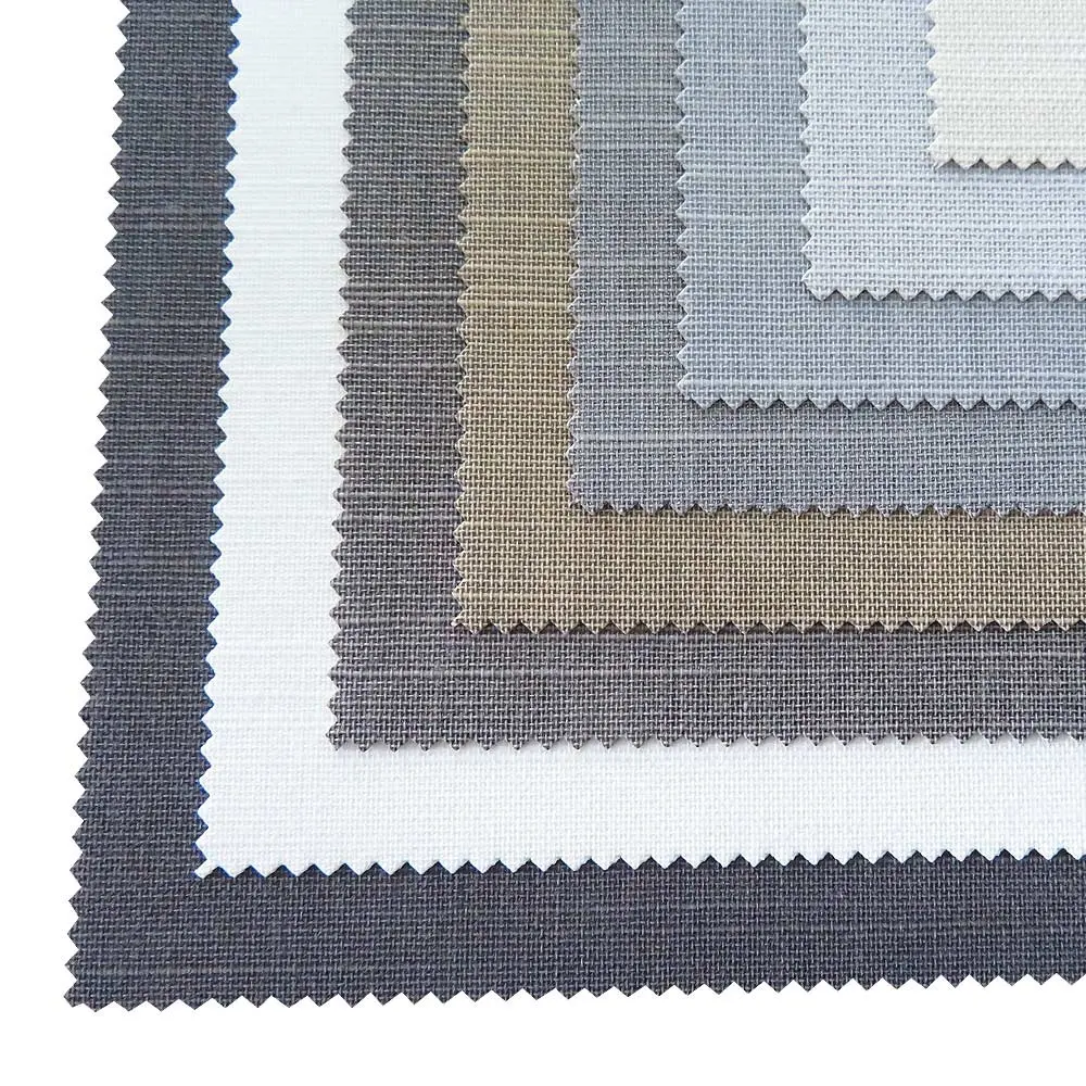 Alta calidad VIP diseño poliéster decoración sombra Material ventana suave persiana enrollable tela hecha en China