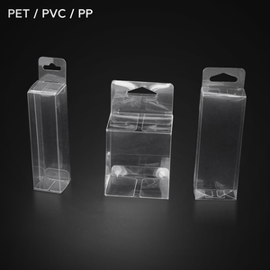 定制立方体矩形塑料盒透明印花透明塑料pvc盒小塑料礼品盒包装带衣架 - Product Image 2