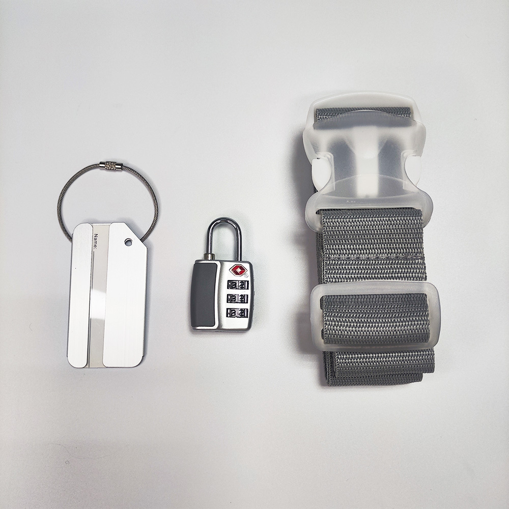 Cadenas TSA Gris + Sangles + Valise Etiquettes