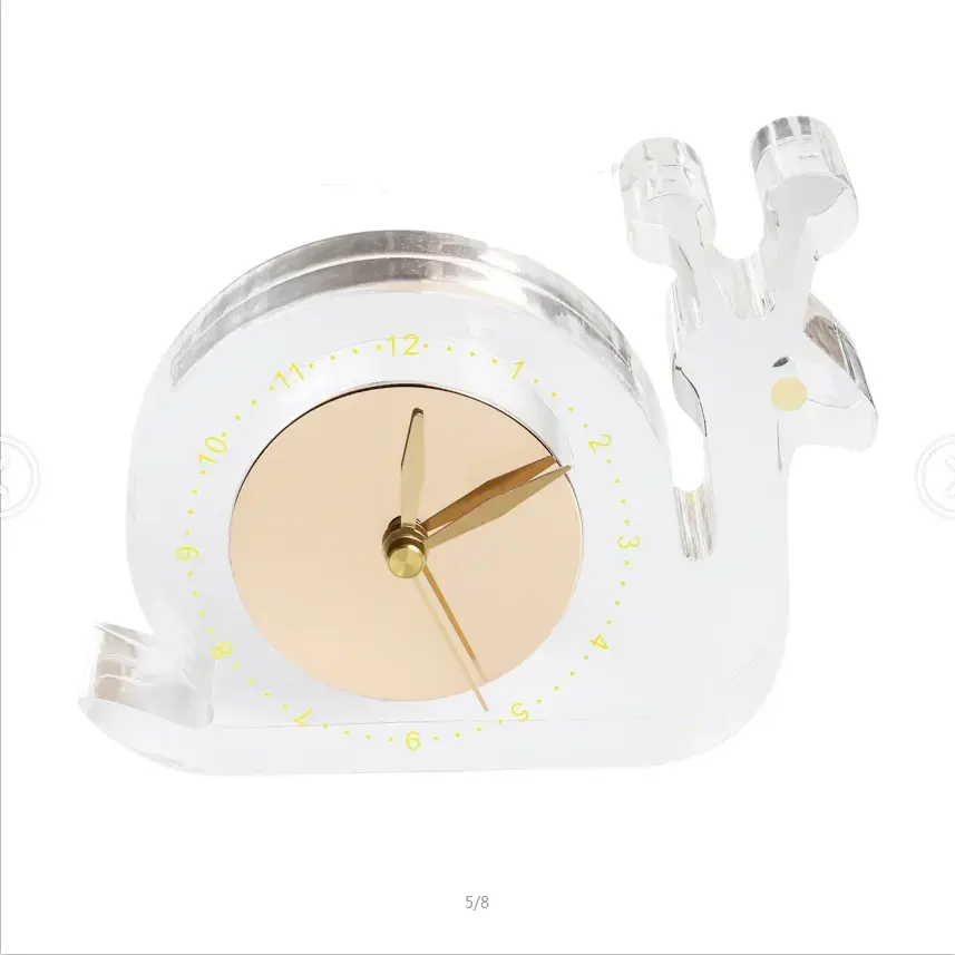 Benutzer definierte schöne Acryl Schnecken form Uhr moderne Acryl Uhr Dekor für Home Office Desktop
