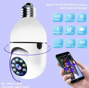 אור הנורה 1080P 360 תואר מצלמה מחבר חכם בית CCTV המצלמה מערכת אלחוטי Hiddden wifi אבטחה עם טלפון