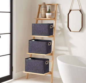 Cảm thấy hộp lưu trữ có thể gập lại ngăn kéo bé vải giặt đồ chơi tổ chức Lưu trữ giỏ với khoen xử lý cho kệ - Product Image 4