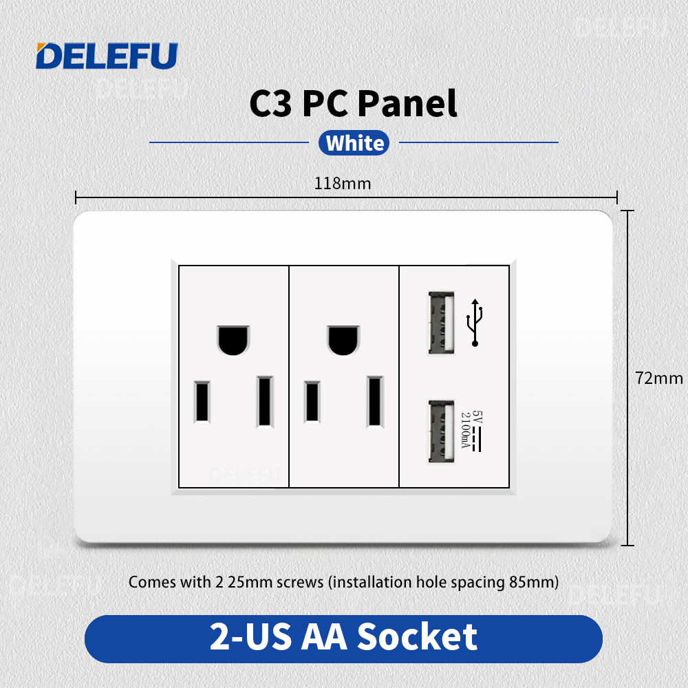 US 6PIN USB-AA(5V 2.1A) Socket