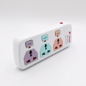 Rainbow Color Electrical <strong>Multi</strong> Switch <strong>Socket</strong> <strong>3</strong> Plug Power Outlet Extension <strong>Socket</strong> - Product Image 3