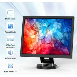 Eyoyo LCD de 14 pulgadas para Monitor HDMI 75Hz Frecuencia de actualización 1024x768 Cámaras de seguridad con pantalla VGA pequeña con entrada HDMI/VGA/AV/BNC - Product Image 2