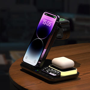 Masa gece lambası manyetik 15W hızlı şarj 5 in 1 Apple için kablosuz çalar saat ile en iyi şarj istasyonu - Product Image 2