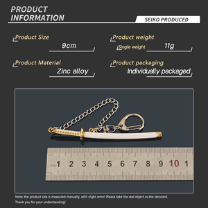 Quỷ Slayer kích thước nhỏ 9cm dao Keychain zenitsu agatsuma Mặt dây chuyền kim loại thanh kiếm Keychain với vỏ bọc - Product Image 2