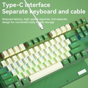 Teclado mecánico para juegos con cable anti-ghosting intercambiable en caliente con retroiluminación colorida BOW para computadora portátil - Product Image 5
