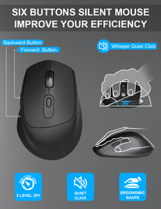 Precio bajo Soporte de fábrica Bajo MOQ OEM ODM BT Receptor USB Combo de teclado y mouse inalámbrico 2,4G Teclado de computadora Uso Oficina