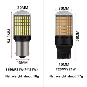 CanBus p21w py21w T20 LED W21W W21/5W 7440 ledライトS25 1156 BA15S BAU15S電球3014 144smd車ターンシグナルライトLED電球 - Product Image 3
