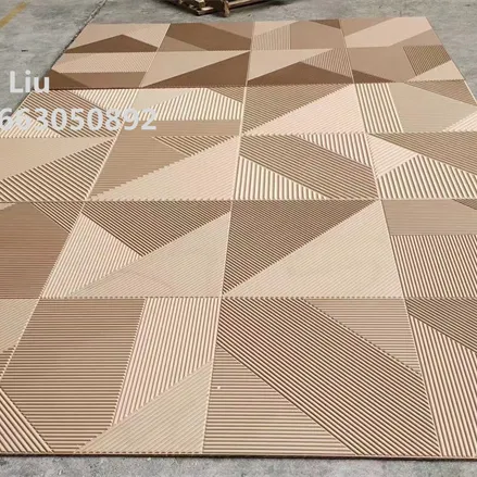 Decorazione della struttura del grano della parete di legno interna della casa rivestimento di arte 3D MDF scolpito pannelli di parete della stecca Display