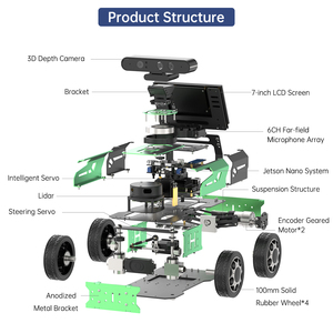 Hiwonder JetAcker Jetson Nano-Programm ROS Robot Car Kit mit Ackerman Structure Starter Educational Robotic Kits für den Wettbewerb