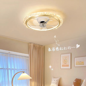 现代装饰水晶贴边360旋转供气遥控发光二极管吊扇带灯 - Product Image 2