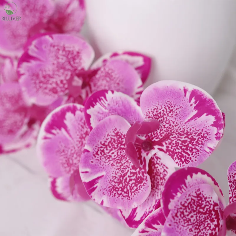 Látex Mariposa Orquídea Casamento Home Office Decoração plantas e flores artificiais orquídea branca flor de seda artesanal