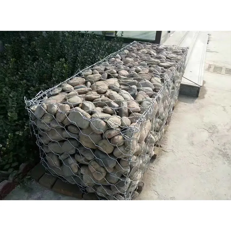 Cage en pierre galvanisée plongée chaude/boîte de gabion/paniers de gabion remplis de roche (usine)