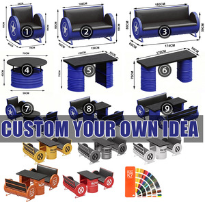 Sàn sofa yên tĩnh thanh cổ điển phong cách công nghiệp sắt ăn lẩu nhà hàng dầu trống Bàn và ghế kết hợp bán buôn - Product Image 4