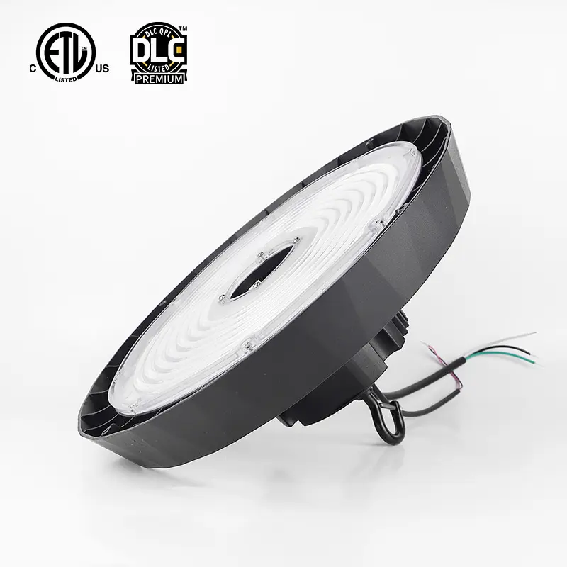 إضاءة LED عالية خليج 240W 36000LM مع قابس الولايات المتحدة قابل للتعتيم 1-10V 5000K مصباح UFO, تجاري صناعي LED إضاءة LED W 36000LM مع US Plug عكس الضوء 1-10V K