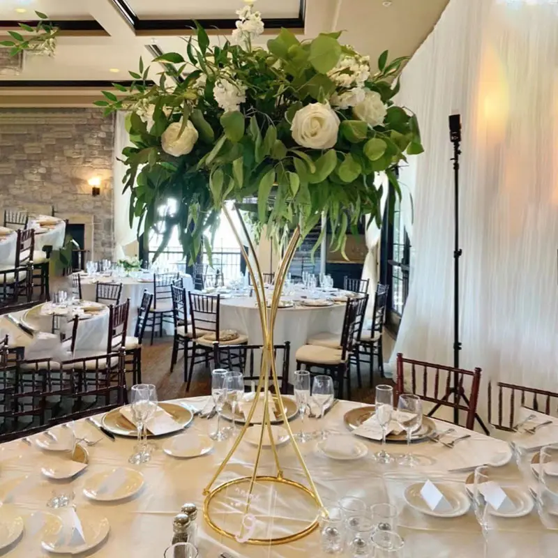 Centro de mesa de eventos Centros de mesa para mesa de boda Centro de mesa de Oro Grande elegante