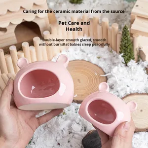 Bán buôn phim hoạt hình gốm Lều tuyết làm mát nơi trú ẩn nhà cho chuột đồng hedgehogs đường tàu lượn Vàng Gấu - Product Image 1