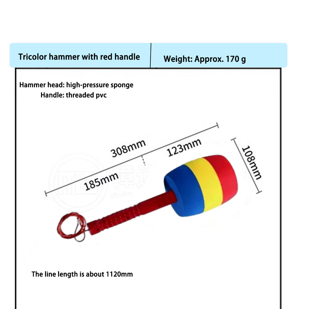 Marteau tricolore avec manche rouge