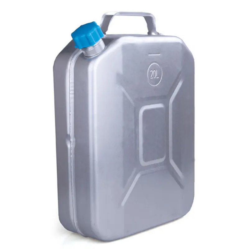 Bidón de aceite portátil de aluminio, contenedor de agua con cubierta de tornillo, 20L, gasolina, diésel, Jerry