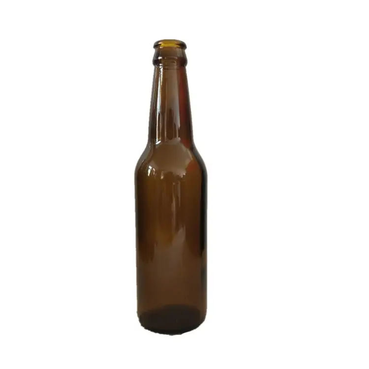 Китайский поставщик, янтарная бутылка для пива 330 мл, стеклянная бутылка для вина с металлической крышкой