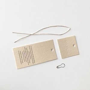Eco-Friendly Special Paper Embossed and <strong>Printed</strong> Logo Swing <strong>Tags</strong> With <strong>String</strong> and Safety Pin for Clothing