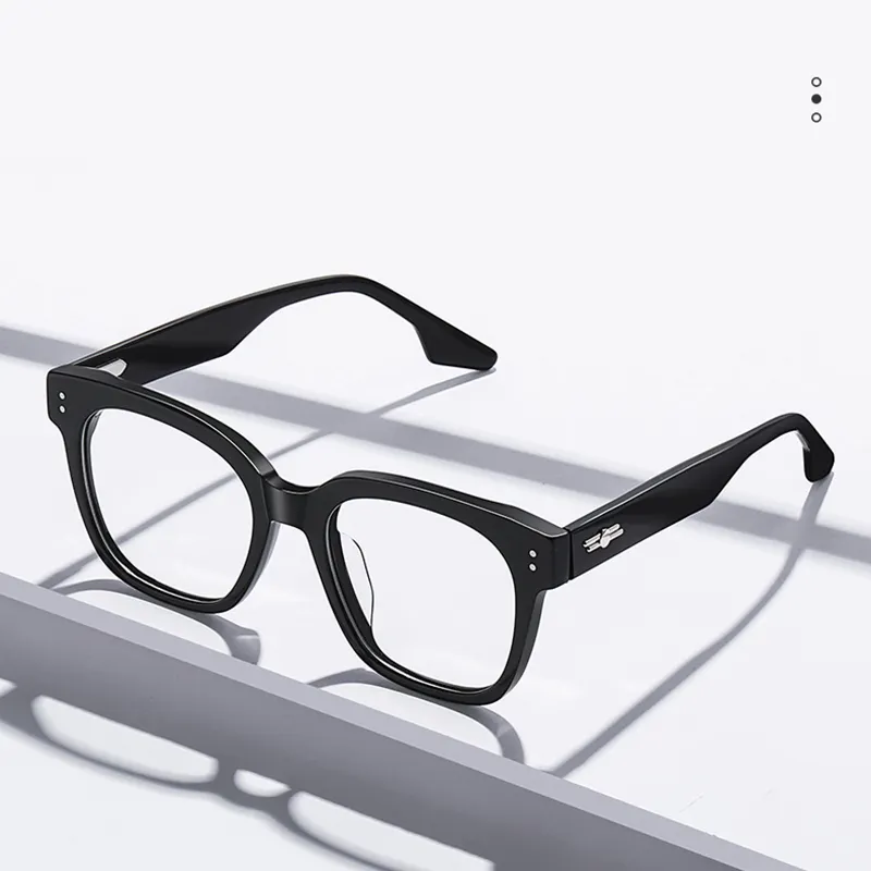 Marco de gafas cuadrado grande Anti Blue Ray Celulosa Hoja de acetato de gama alta para gafas