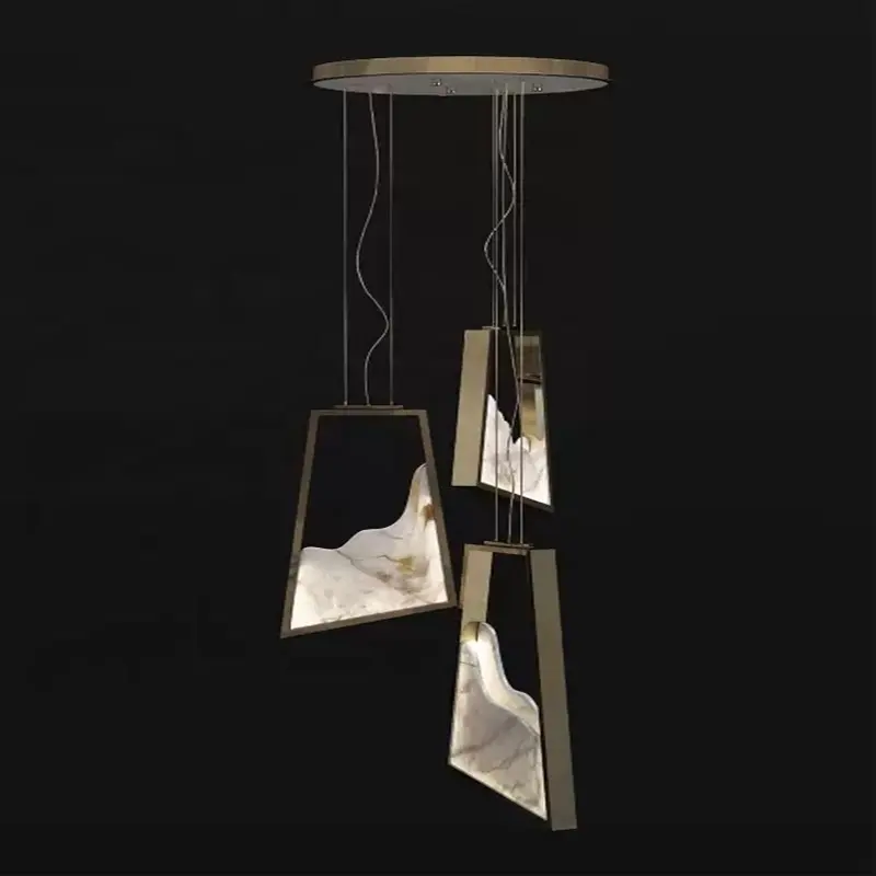 Новая Европейская 2024 Современная Золотая лестница, потолочный столик, домашняя светодиодная люстра, подвесная Подвесная лампа для гостиной