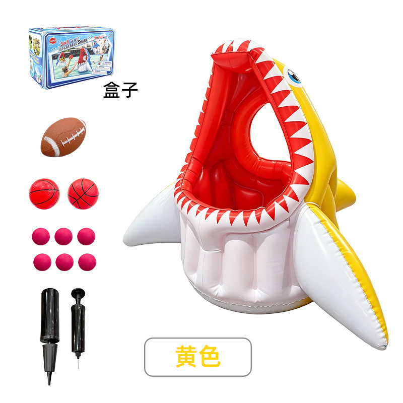 Anneau de requin gonflable à lancer-jaune