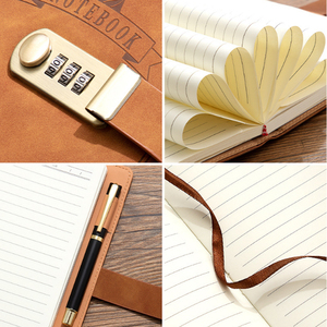 HK Password <strong>Notebook</strong> <strong>with</strong> <strong>Lock</strong>, Simple Literary and Artistic New Creative Ledger <strong>Notepad</strong> Customizable - Product Image 2