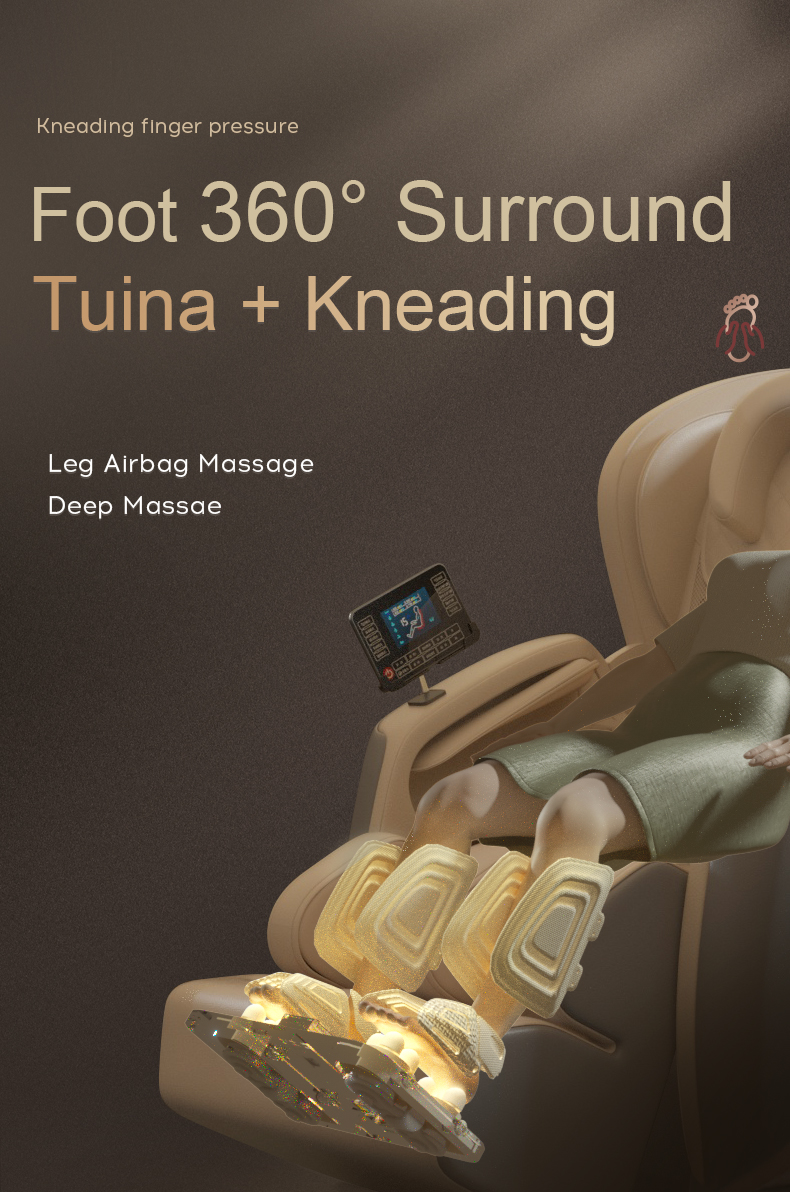 Jare L7 Display Lcd Remote Control Luxury 4D Foot Spa Factory Price Kneading Shiatsu Blue-Tooth Full Body Massage Chair