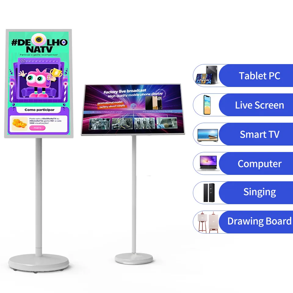 Tv portátil 21,5 32 pulgadas 27 pulgadas pantalla táctil Incell muestra monitores LCD Android inalámbricos Full HD para negocios en casa