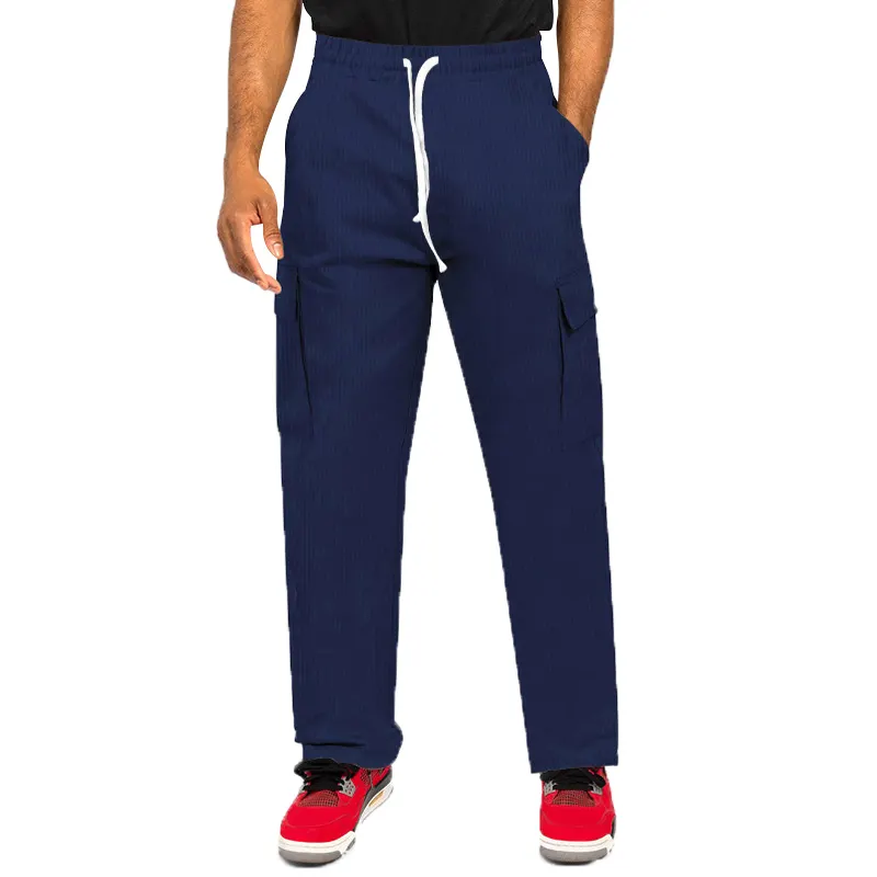 मल्टी जेज़ फैशन कस्टम पुरुषों के कार्गो पैंट पतलून ड्रॉस्ट्रिंग प्लस आकार कॉर्डरॉय कार्गो पैंट