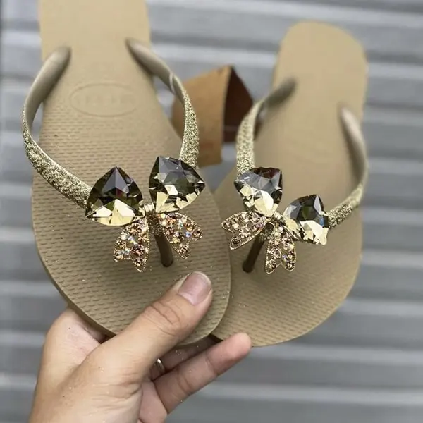 Commercio all'ingrosso oro strass sandalo in vetro Clip moda ornamenti per scarpe accessori per scarpe fatti a mano sandalo fibbie sacchetto di plastica metallo